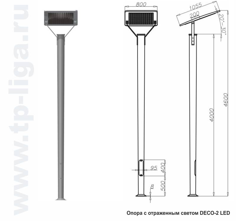 Опора DECO-2 LED H4600 73Вт (опоры с отраженным светом), ТехПромЛига
